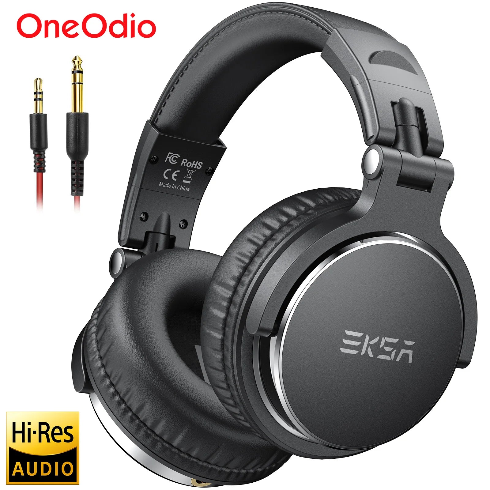 Oneodio EKSA P100 3.5/6.35mm Wired Studio HiFi Headphones Over Ear Professional Hi-Res DJ Monitor Headset With Mic For Guitar