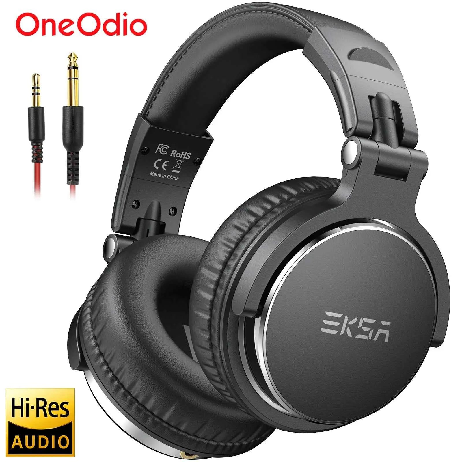 Oneodio EKSA P100 3.5/6.35mm Wired Studio HiFi Headphones Over Ear Professional Hi-Res DJ Monitor Headset With Mic For Guitar