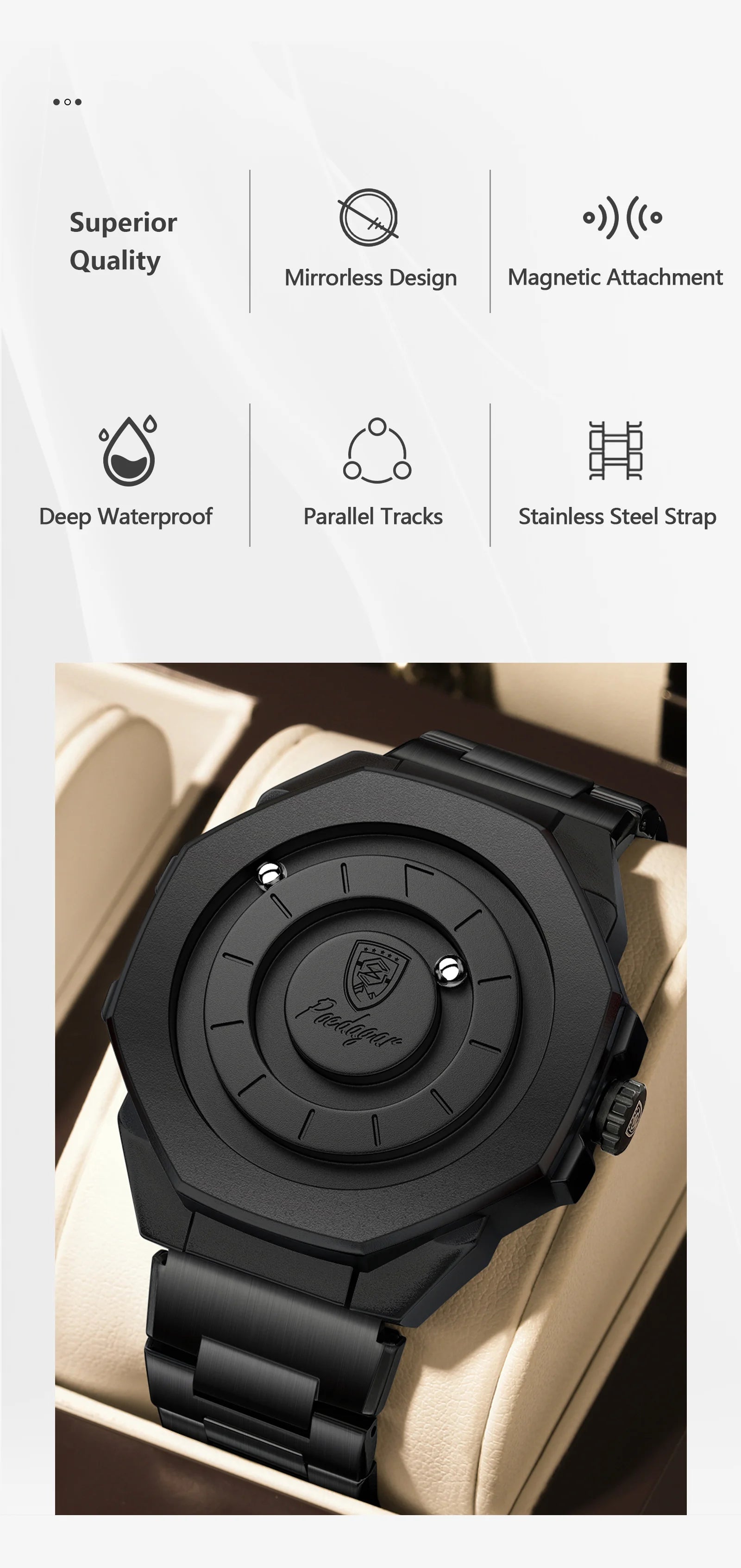 POEDAGAR High Quality Luxury Watch For Men Waterproof Fashion Man Wristwatch Business Stainless Steel Men's Quartz Watches Reloj