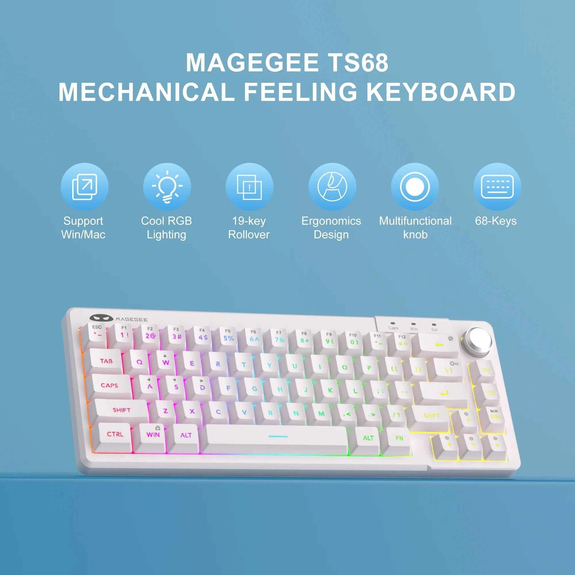MageGee TS68 Mini 60% RGB Gaming Keyboard