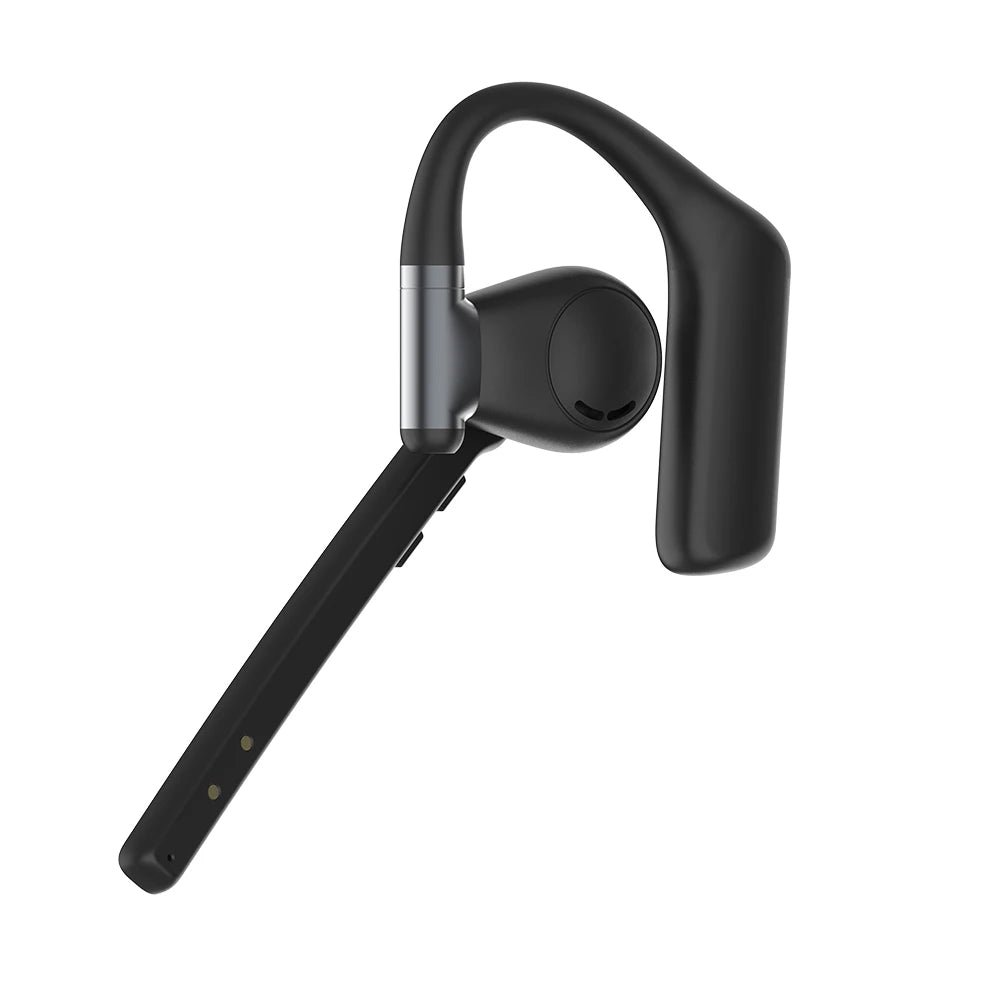 Bluetooth 6.0 Headset, Wireless Hands-Free Earpiece with ENC Dual Mic, Mute Button, Single-Ear Headphone for Trucker, Business