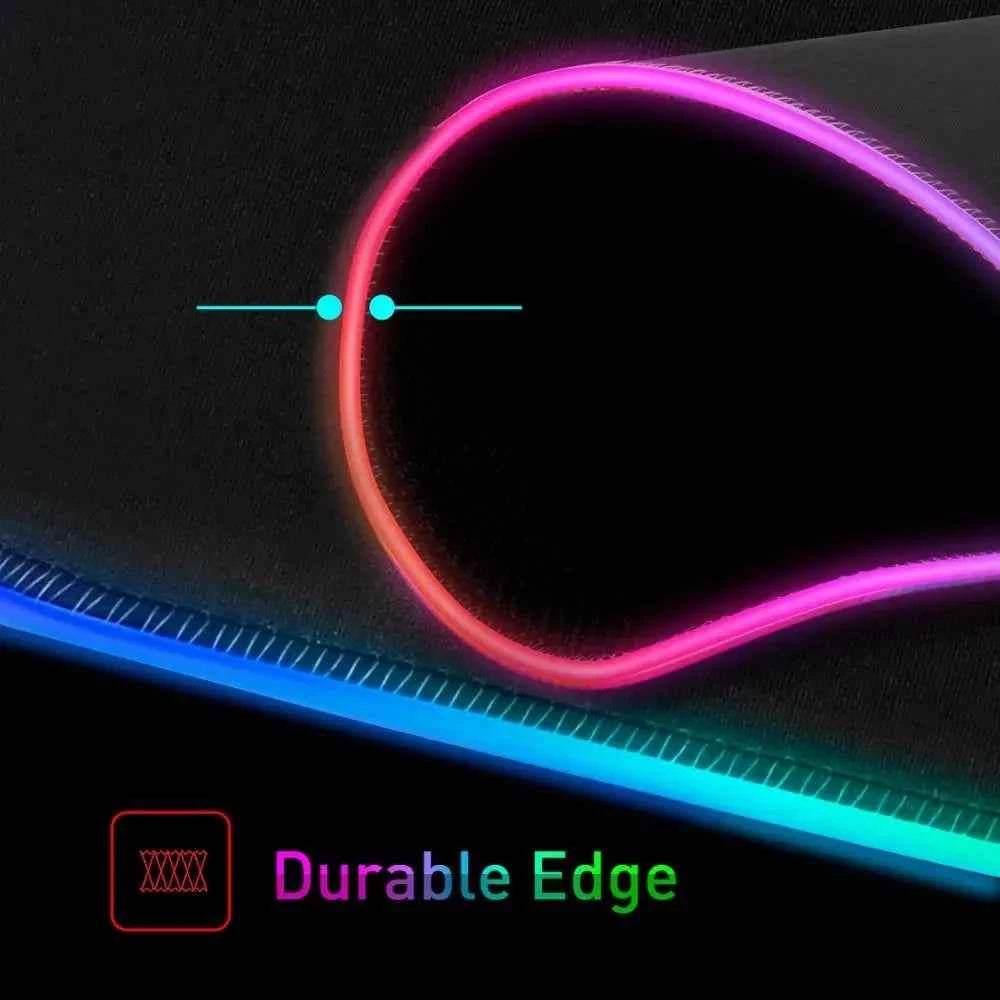White And Black LED Mousepad RGB Gaming Mouse Pad Game Accessorie Backlit Desk Mat Computer Keyboard Mice Mat XXL Large Mausepad