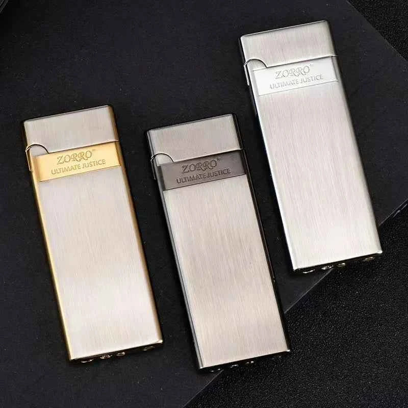 Zorro 636 Metal Ultra Thin Butane Gas Inflatable Grinding Wheel Lighter Holiday Gift Smoking Accessories Men's Small Tools Gift
