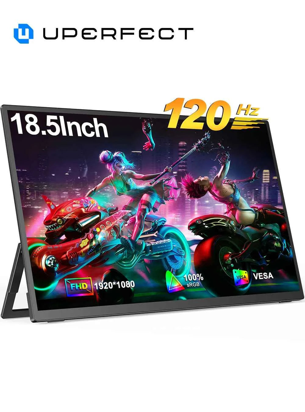UPERFECT Portable Monitor 18.5 Inch 1080P FHD HDR IPS Laptop Computer Display HDMI USB C External Screen With Dual Speakers VESA