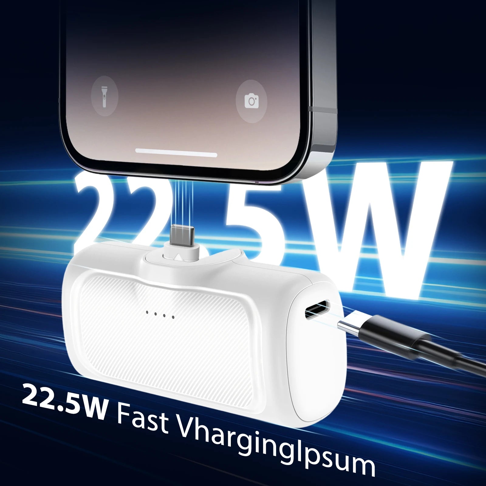 4000mAh MIni Power Bank 2-in-1 Fast Charging PD 22.5W Portable External Battery High Capacity for For iPhone Samsung Android