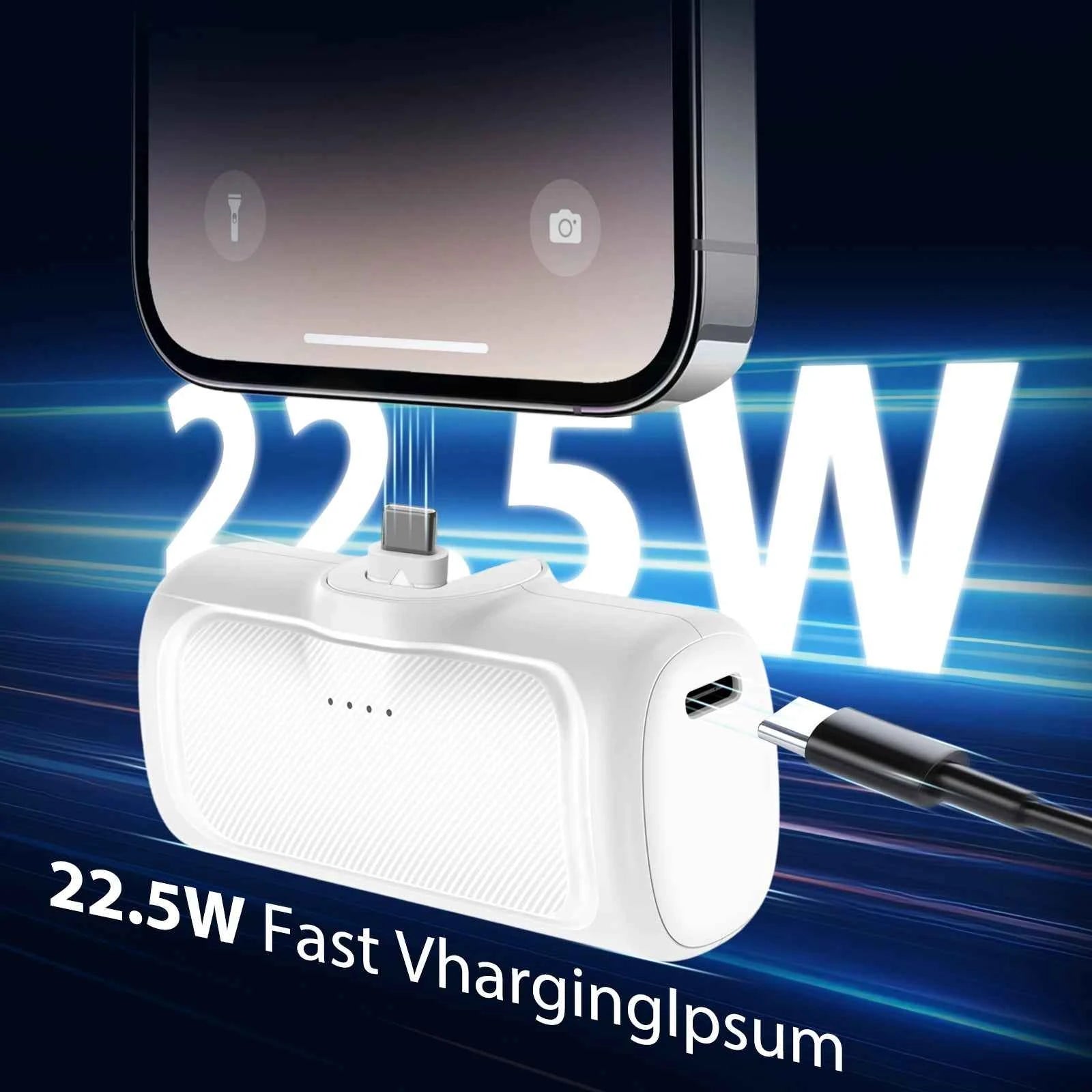 4000mAh MIni Power Bank 2-in-1 Fast Charging PD 22.5W Portable External Battery High Capacity for For iPhone Samsung Android
