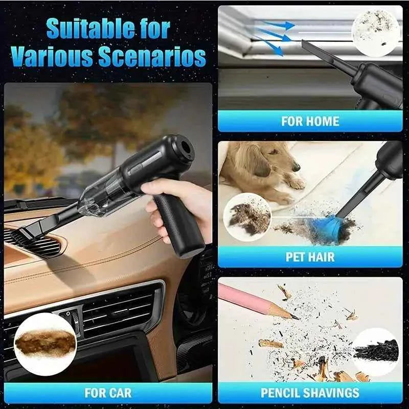 2 In 1 Compressed Air Duster Cordless Dust Blower Rechargeable Blow and Suck Vacuum Cleaner Electric For Computer Keyboard Sofa