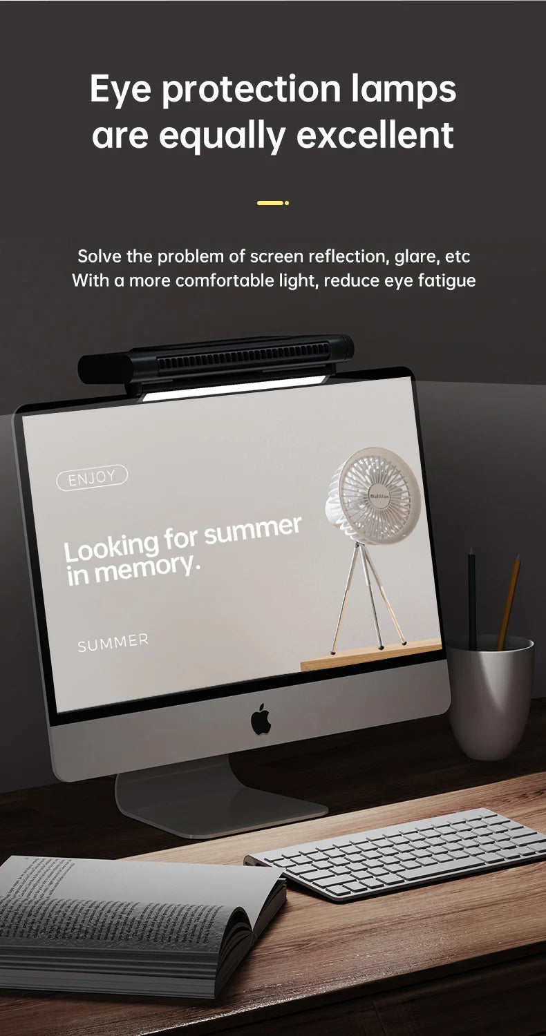 2025 Upgraded Portable Air Conditioner USB Charger Adjustable Office Computer Screen Mounted Electric Fan Desktop Tower Fan