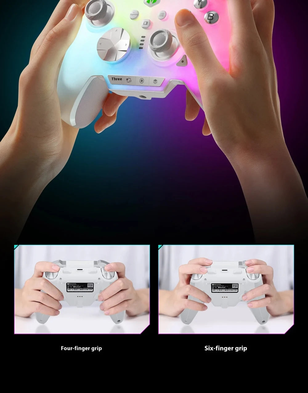 BIGBIG WON Rainbow3 Wireless Game Controllers NearLink 2.4G Hall Joystick Micro Motion Button RGB Gamepad for PC/Switch/Switch2