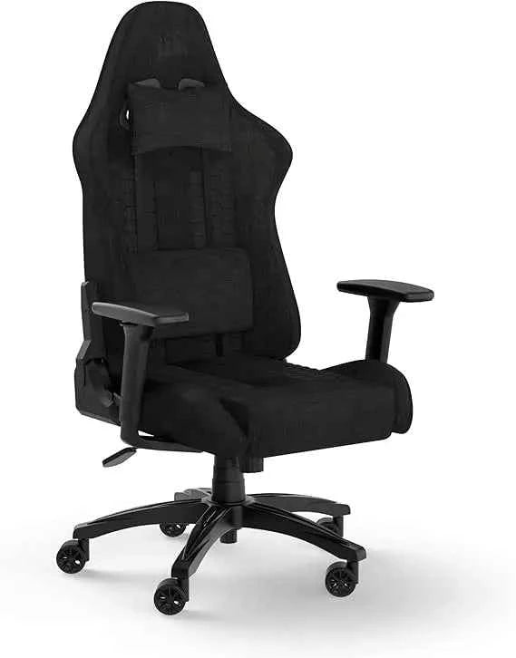 Corsair TC100 Gaming Chair: Fabric, Racing Style, Lumbar Support, Removable Memory Foam Neck Pillow, Adjustable Features