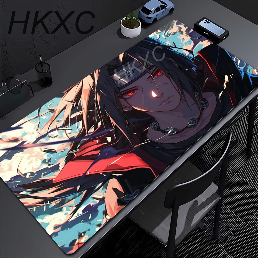 Anime N-naruto Itachi Uchiha Mouse Pad Gabinete Gamer Computer Big Deskmat Keyboard Gaming Accessories Mousepad Anti-slip Carpet