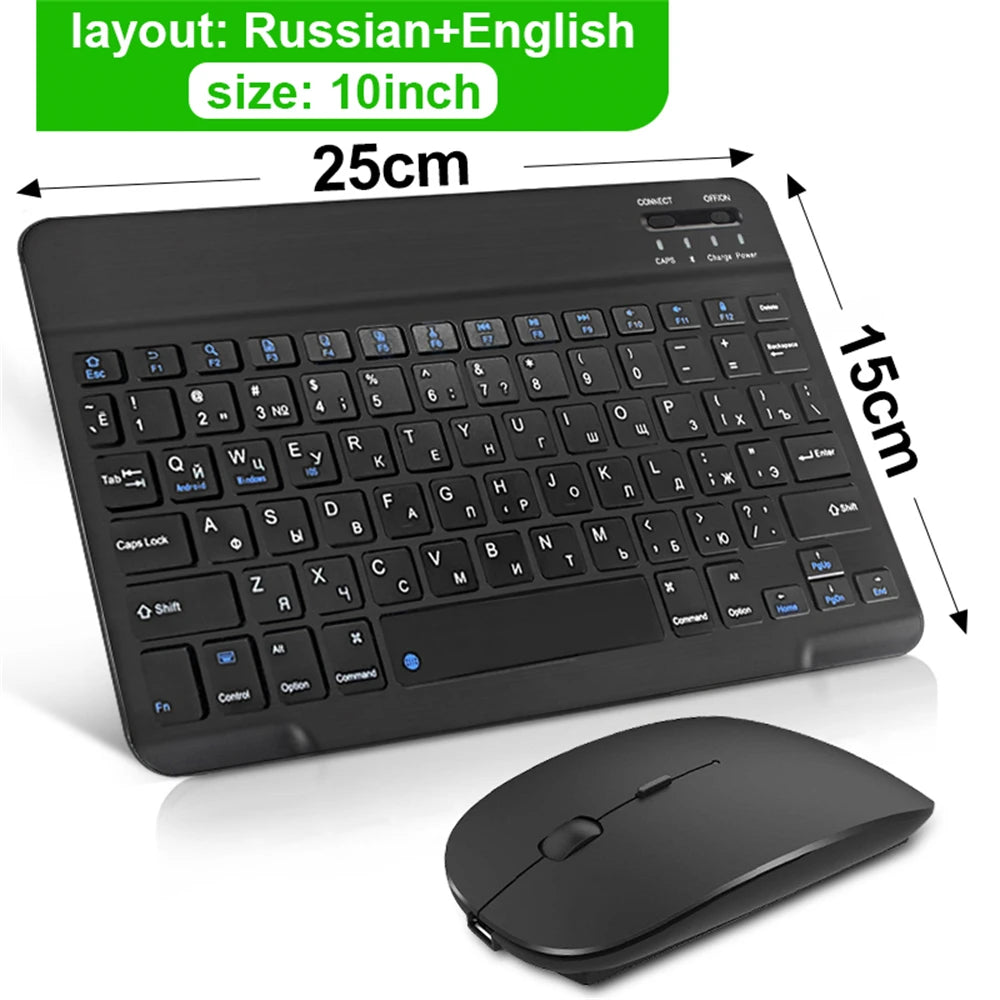 EMTRA Bluetooth Wireless Keyboard Mouse For Samsung Xiaomi Huawei Tablet For iPad Air Mini 5 Pro Spanish Korean Russian Keyboard