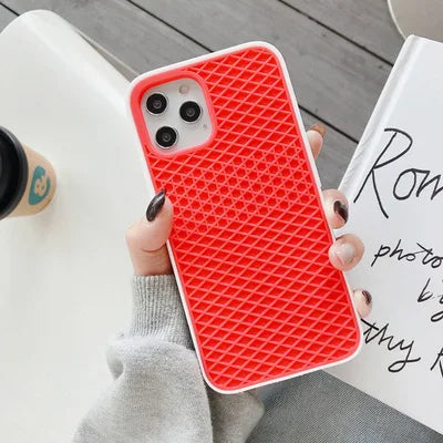Case For iPhone 16 15 14 13 12 11 Pro Max XR XS X Waffle Shoe Sole Phone Case for iPhone 6 7 8Plus Silicone Back-Vans-case Cover