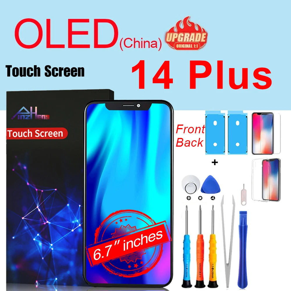 PINZHENG High Quality Screen INCELL LCD OLED For iPhone 14 Pro 15 Plus 13 Pro Max Display For iPhone Replacement With Tools
