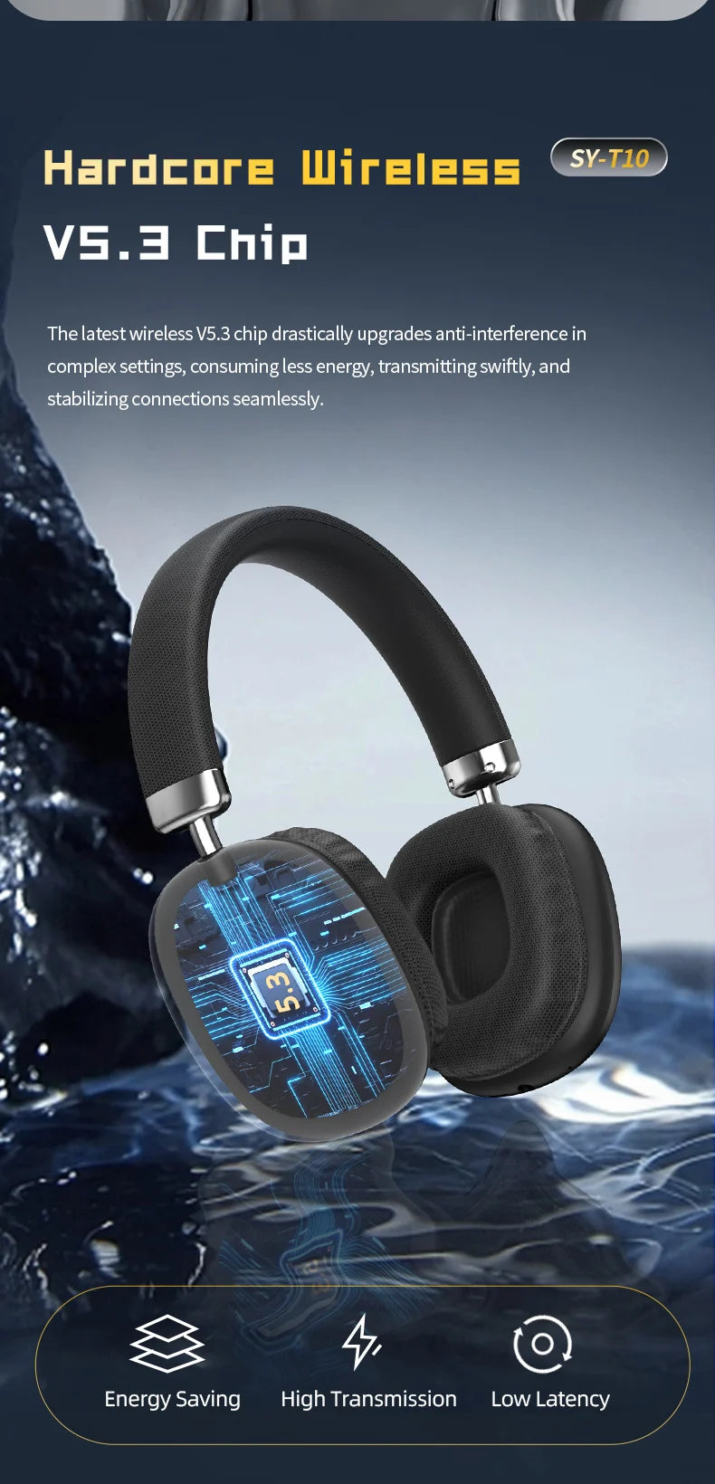Simple Stylish Foldable Bluetooth Headphones Over Ear HiFi Stereo Wireless Headset Support AUX TF FM For Music Sports