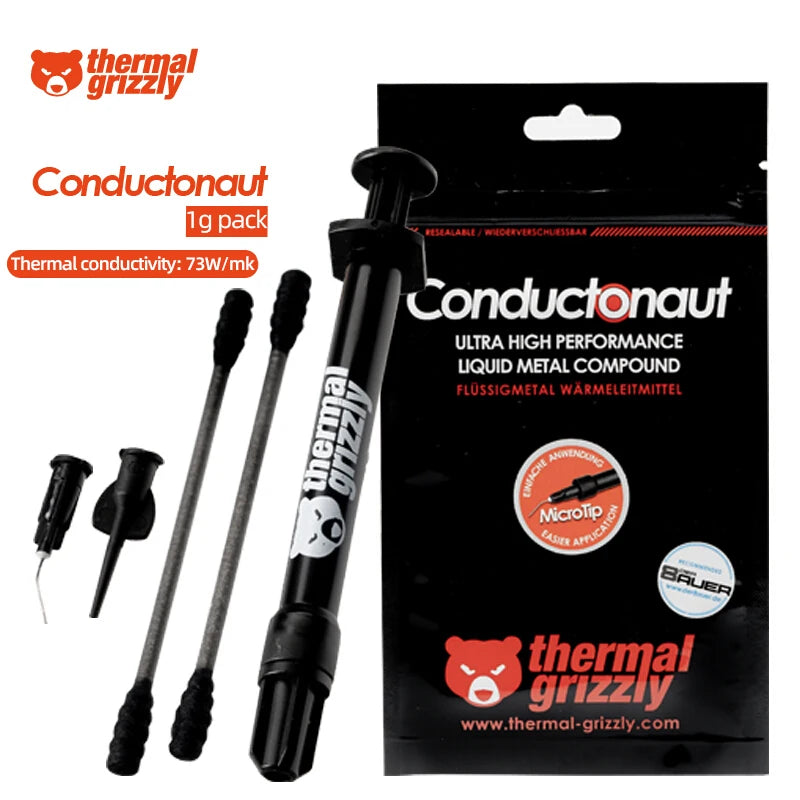 Thermal Grizzly Conductonaut Liquid Metal Thermal Grease For CPU GPU Graphics Card Thermal Conductivity 73 W/MK Thermal Paste
