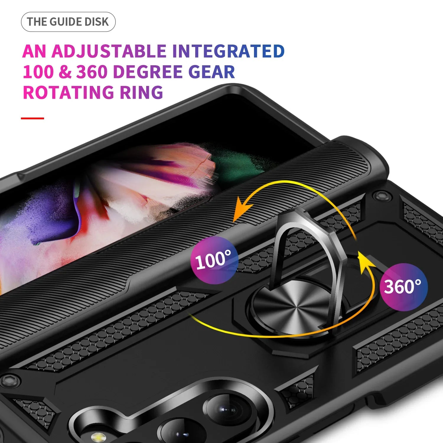 for samsung z fold 7 5 6 fold7 Hard Armor Case for Samsung Galaxy Z Fold 5 Fold5 5G fold6 Finger Ring Holder Covers Cases