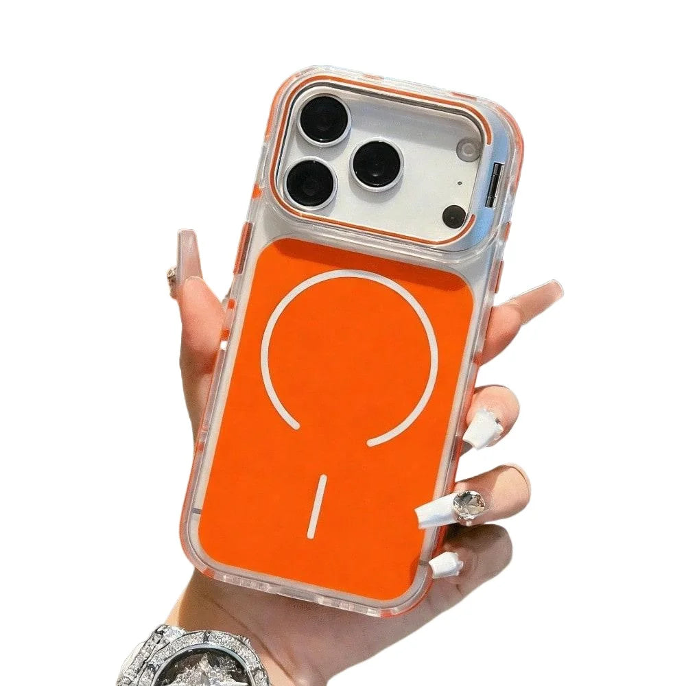 Magnetic Camera Mount Phone Case for iPhone 17 Pro Max, iPhone 16 Pro, iPhone 15/14 Pro, and iPhone 13/12 with Non-Slip Edges