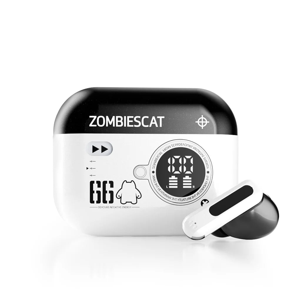 Zombies Cat Alloy ANC Headphones Bluetooth 6.0 -45dB Active Noise Cancellation Earbuds Powerful Deep Bass TWS Wireless Earphones