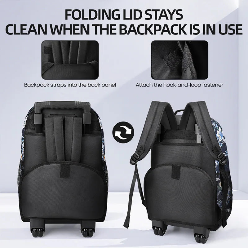 New York XPress 20 inch Travel Backpack With Wheels Hidden Pull Rod Carry On Luggage Weekend Travel Bag For Men Business Trip