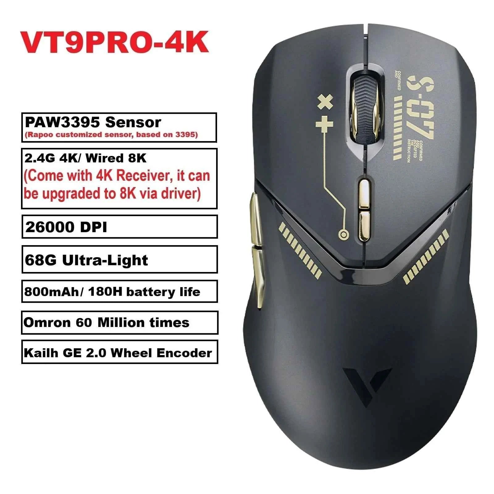 RAPOO VT9PRO Wireless Gaming Mouse