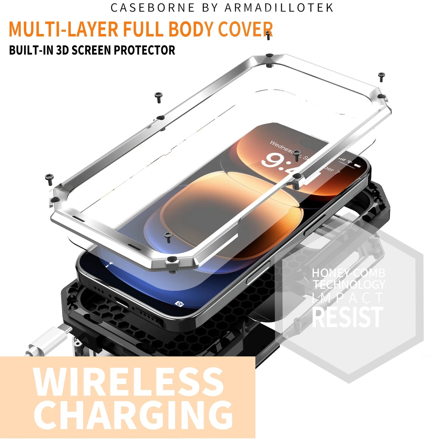 Rugged Metal Phone Case For iPhone Air 17 16e 16 Pro Max Heavy Military Shockproof Shell Slide Camera Cover Screen Protect