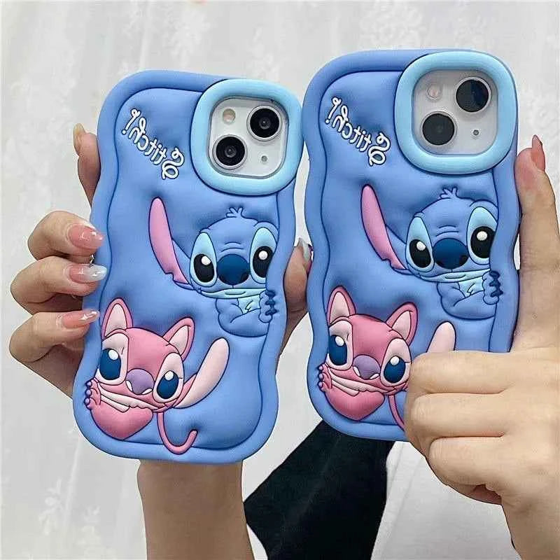 3D Cartoon Silicon Wave Side Soft Phone Case for iPhone 11 12 Mini 13 Pro 14 Plus 15 Pro Max X XS XR 7 8 6 6s Plus SE