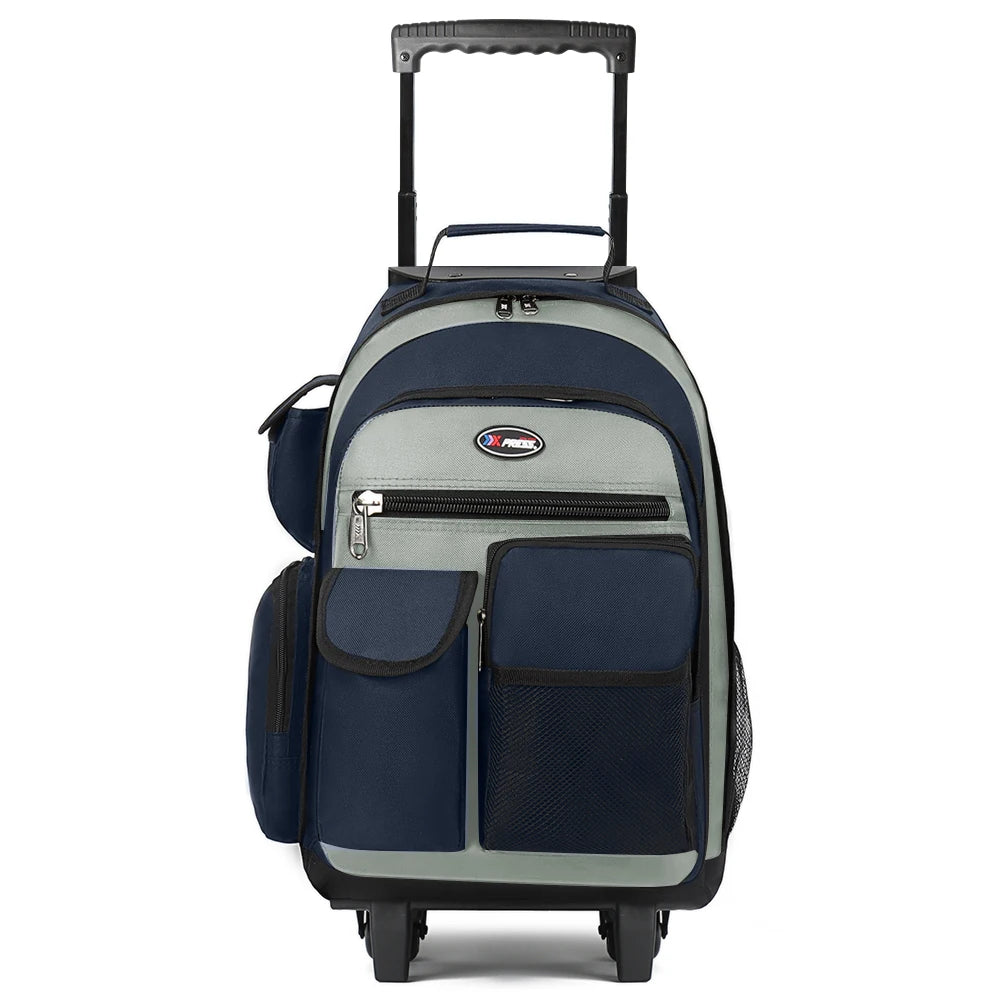 New York XPress 20 inch Travel Backpack With Wheels Hidden Pull Rod Carry On Luggage Weekend Travel Bag For Men Business Trip
