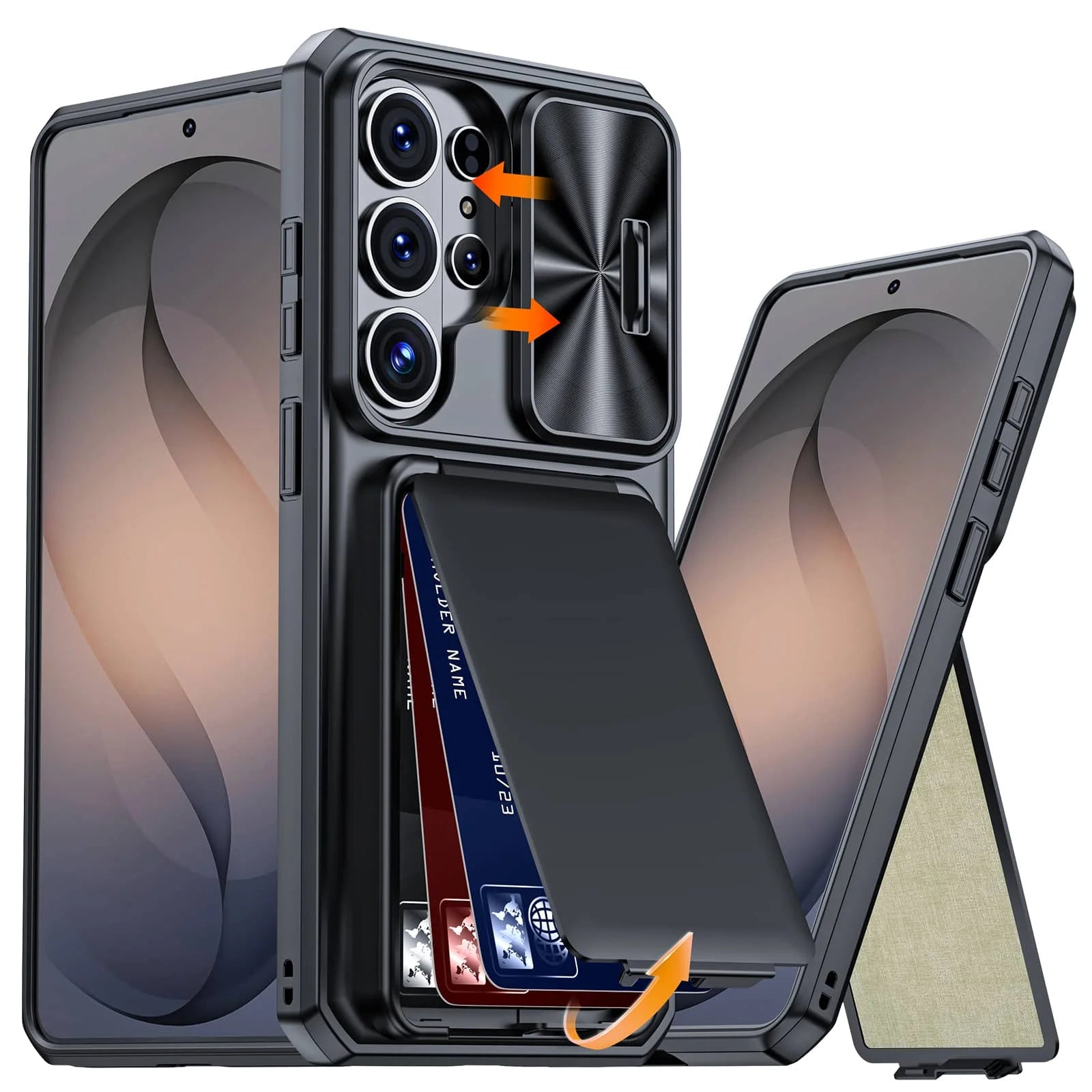 WEFOR for Samsung Galaxy S26 Ultra/S26 Plus/S26 Case Wallet, Built-in Card Holder (3-4 Cards) & Slide Camera Cover & Kickstand