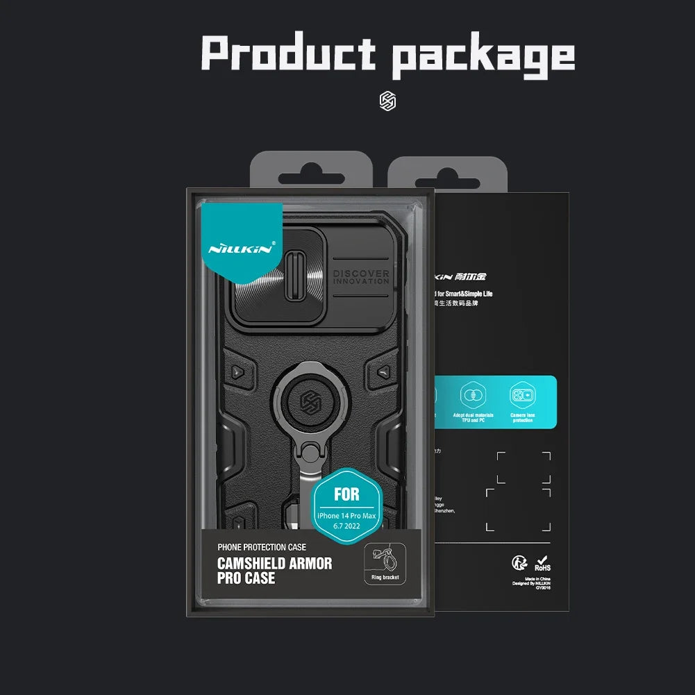 for iPhone 14 Pro Max Case NILLKIN CamShield Armor Pro Case with Camera Cover and Kickstand Shock Resistant For iPhone 14Pro Max