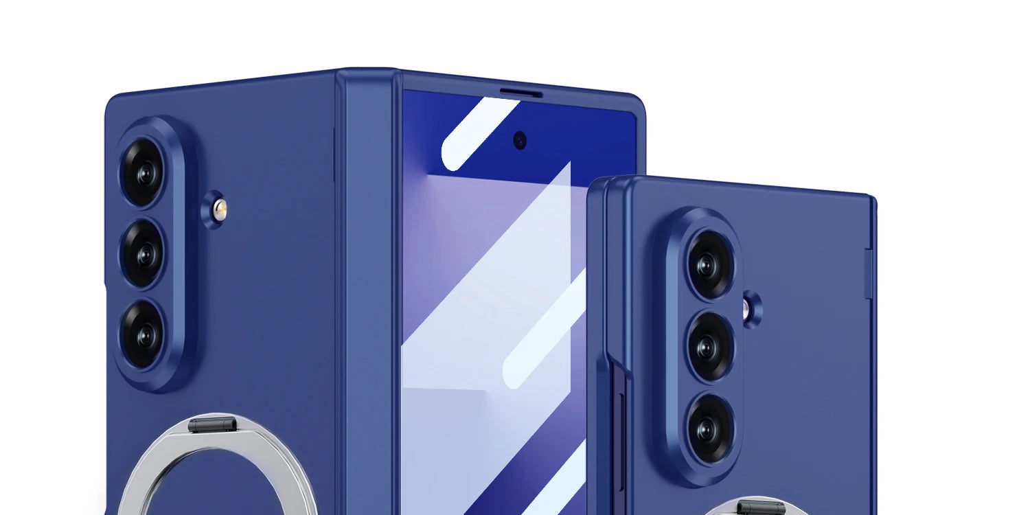 Magsafe Rotating Bracket Case For Samsung Galaxy Z Fold 7 Skin-feel Matte With Glass Film ZFold7 Magnetic Hinge Protective Cover
