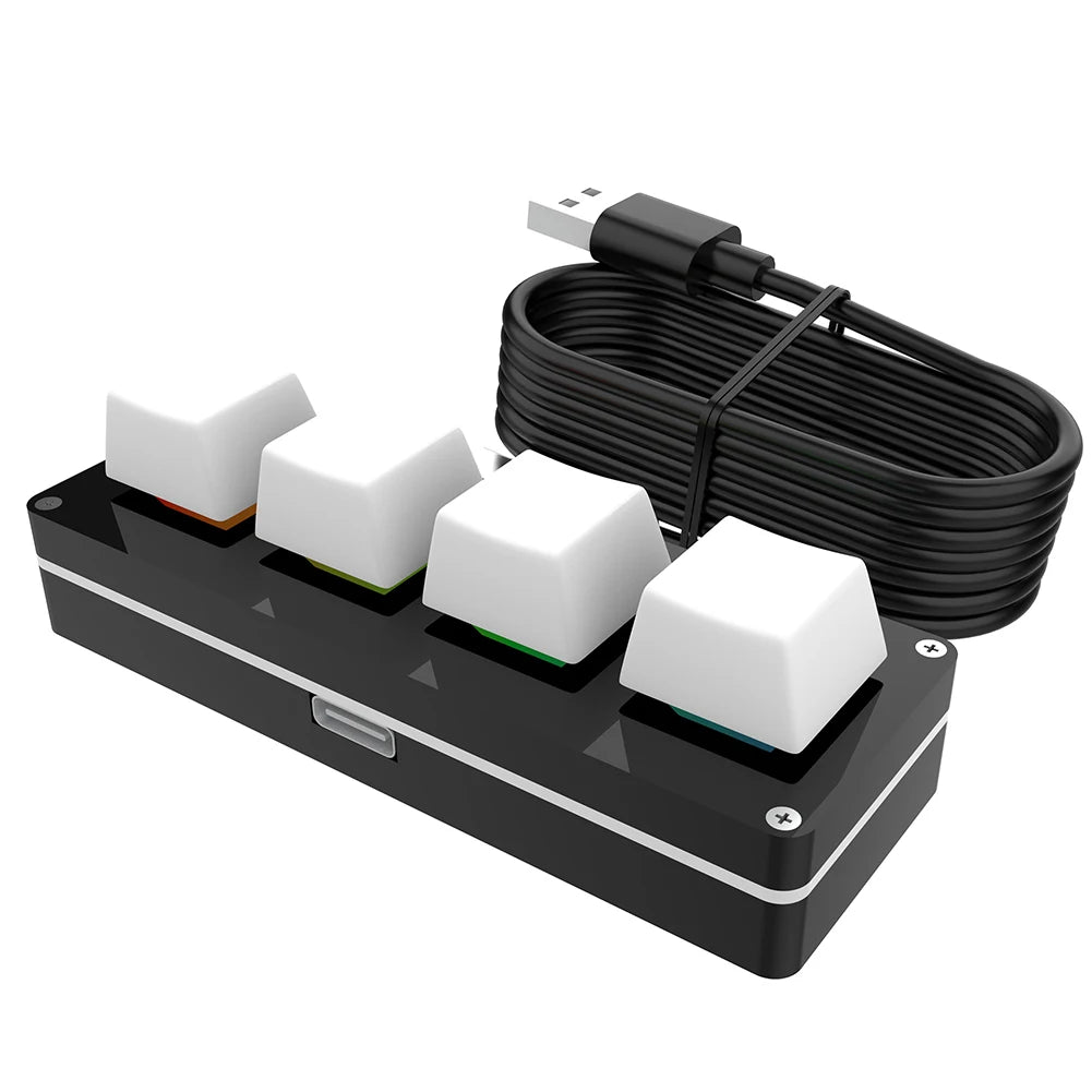 Programmable DIY Mechanical Keyboard Bluetooth/USB Wired RGB Custom Mini 3 Key 1 Knob Knob Macro Hotswap Keypa for Laptop