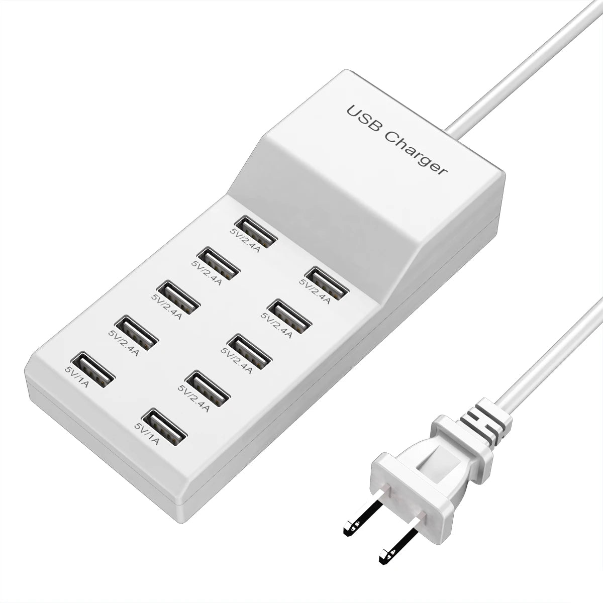 10 Ports 50W USB Charging Station QC2.0 Smart Multi USB Charger 2.4A US EU UK Plug Desktop Charger for Smartphone Tablet