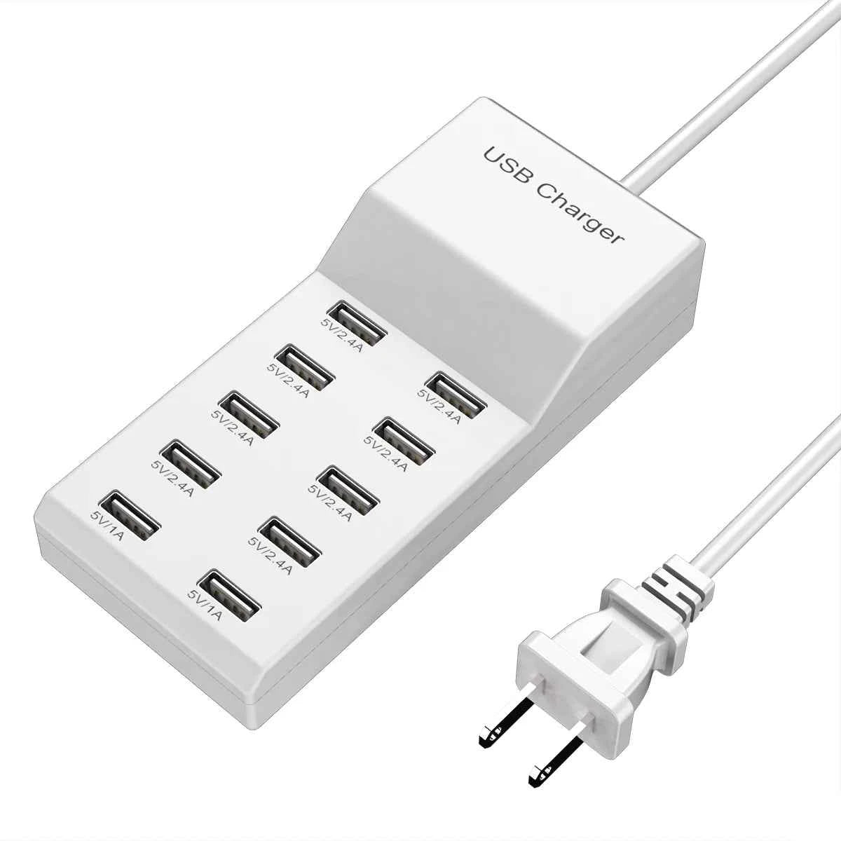 10 Ports 50W USB Charging Station QC2.0 Smart Multi USB Charger 2.4A US EU UK Plug Desktop Charger for Smartphone Tablet
