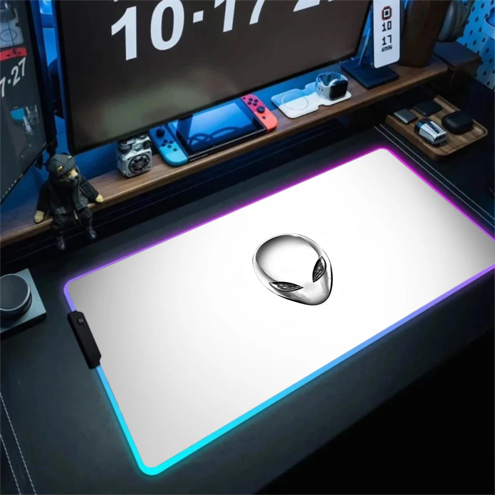 XXL Large PC Gamer Keyboard Desk Mat 900x400 RGB Alienware Gaming Mouse Pad LED Computer Accessories Tapis De Souris Mousepads