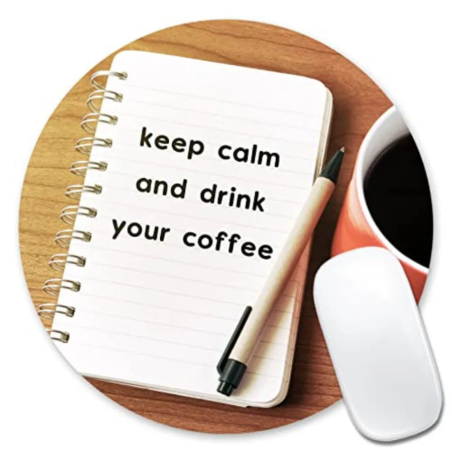 Mouse Pad No Prob Llama with Glasses Motivational Quotes Non-Slip Round Mousepad