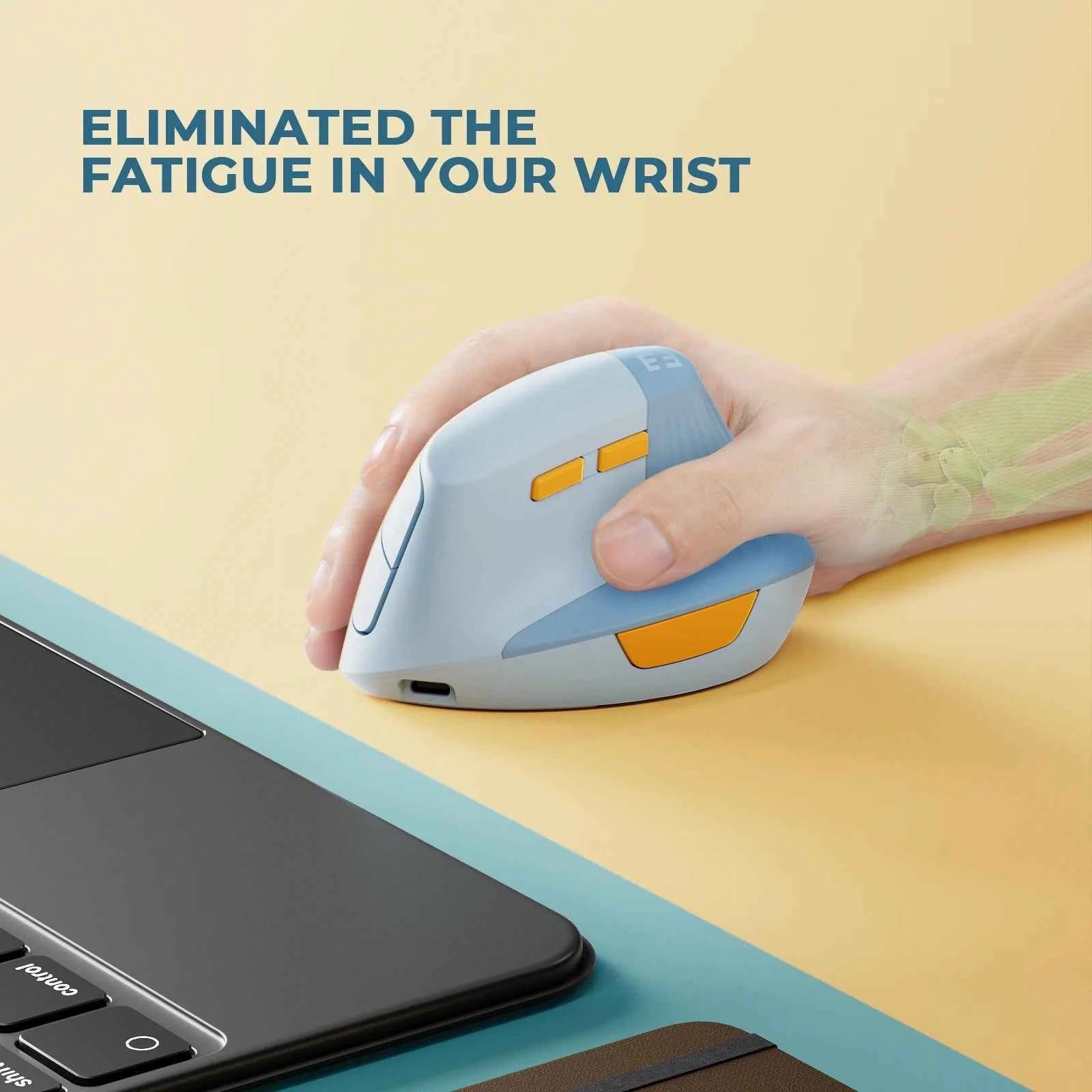 SEENDA Vertical Wireless Mouse Type C Rechargeable Ergonomic USB & Type C Mice for Laptop Laptop PC MacBook Windows Android