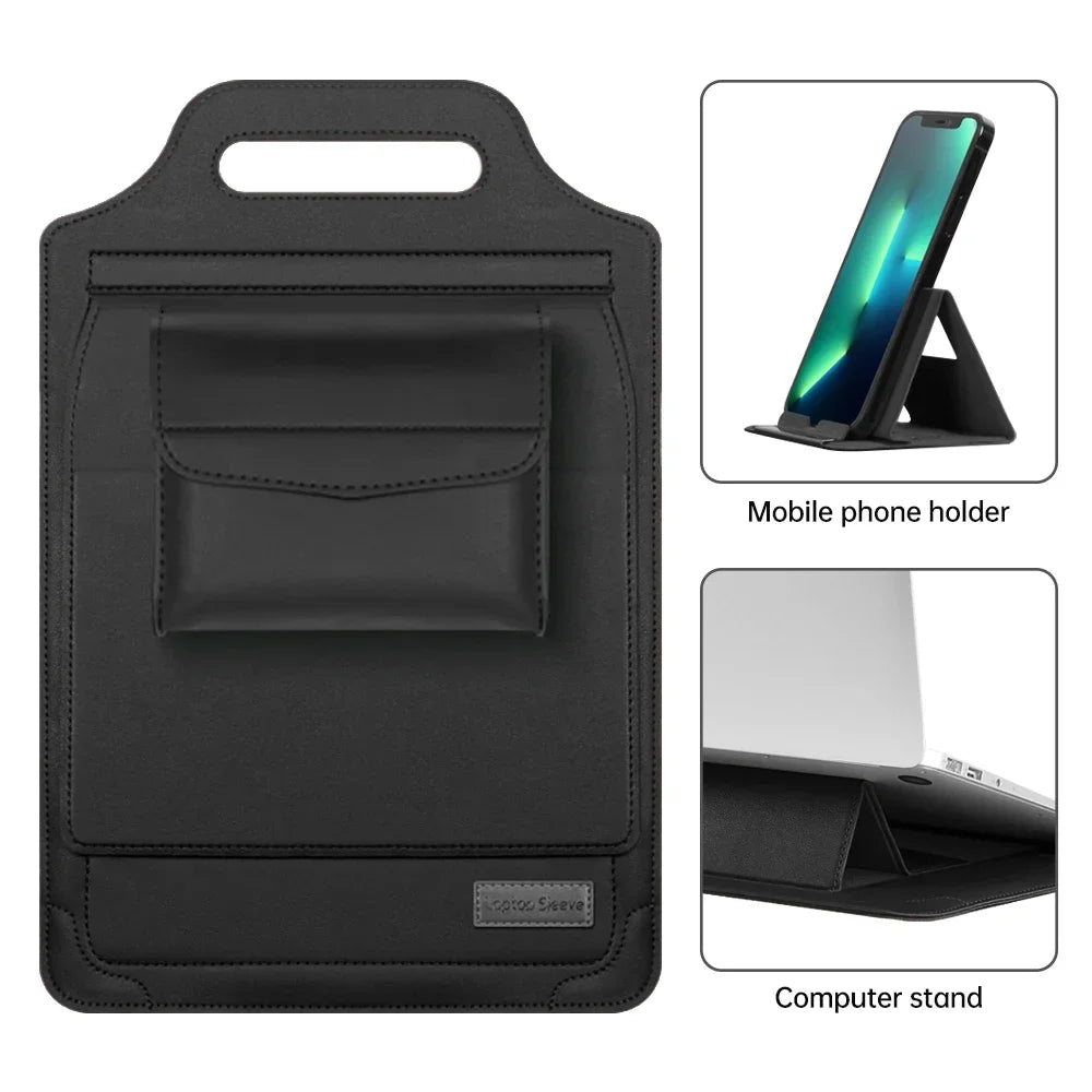 PU Leather Multi-functional Laptop Sleeve Bag Notebook Case for Macbook Air Pro 11 13 14 15 16 Pro Cover Accessories