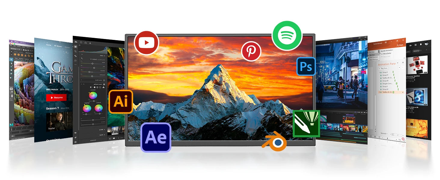 15.6inch Triple Screen Extender For Laptops 1080P FHD IPS Portable Dual External Monitors For Macbook Windows Extension 13-17