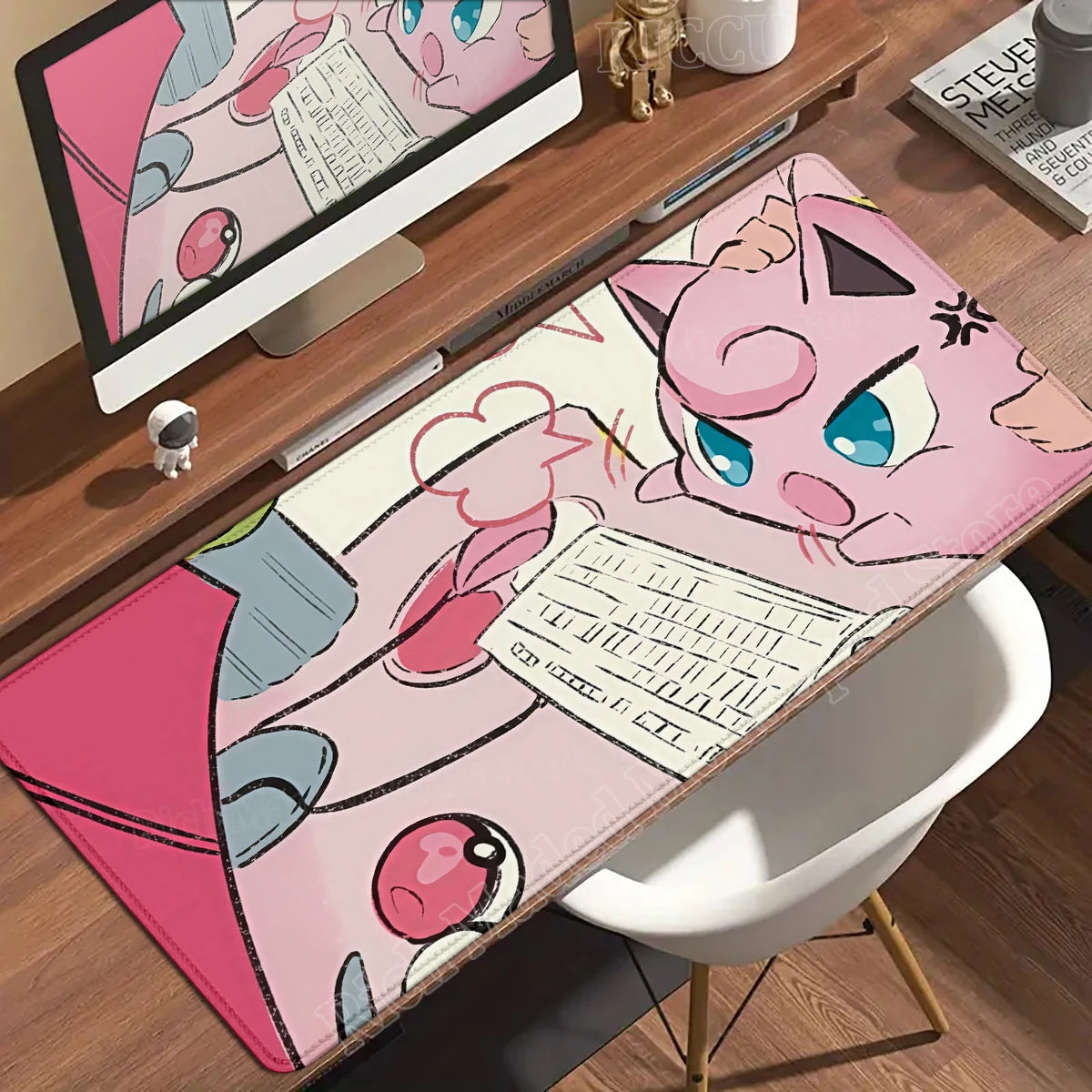 Kawaii Pink Keyboard Pad Clefairy Anime Gamer PC Cabinet Mouse Pad Ppokemon Jigglypuff Mousepad Laptop DeskMat E-Sports Mousemat