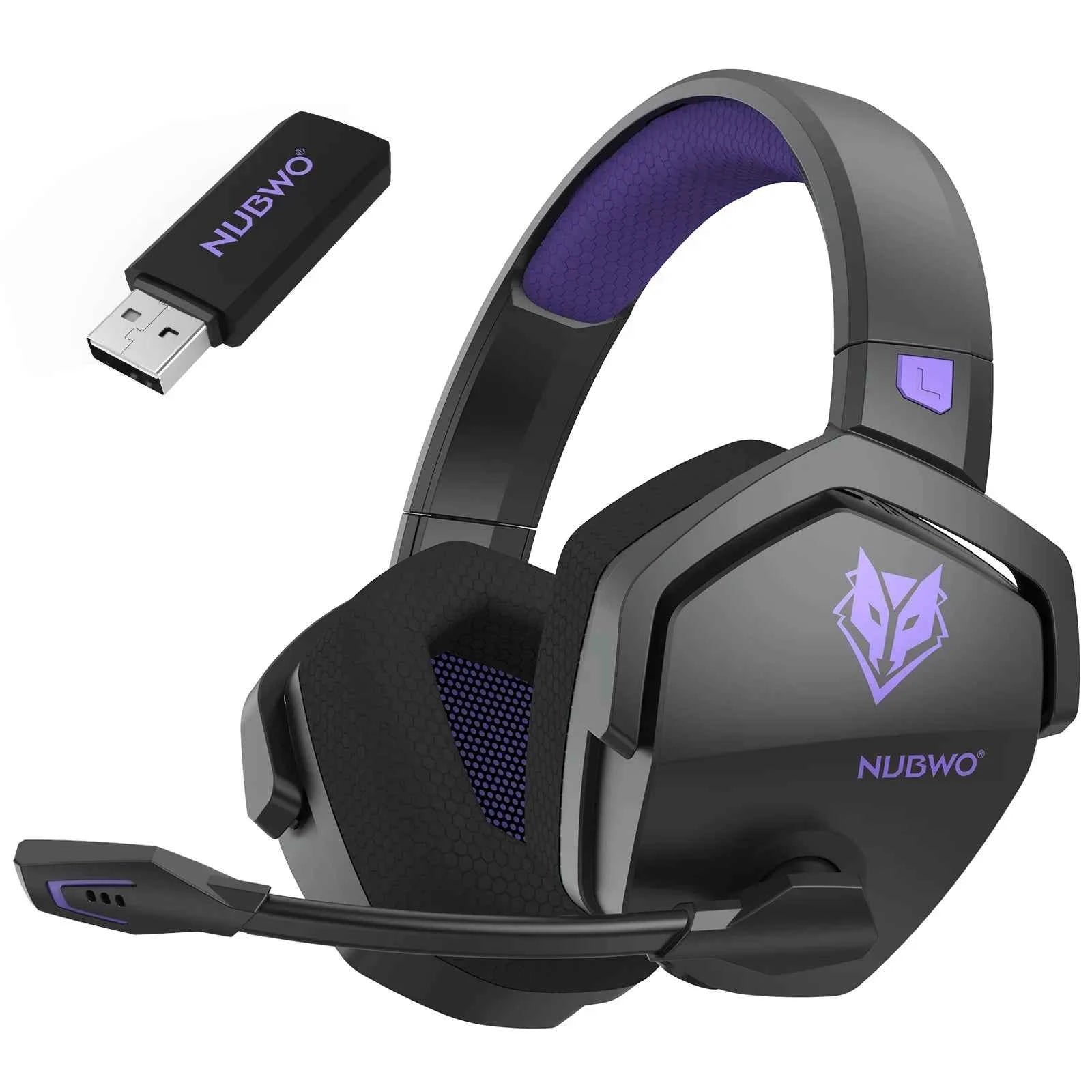 NUBWO G06 Dual Wireless Headsets Gamer with Microphone for PS5, PS4, PC, Mobile, Switch, 2.4GHz Bluetooth 5.3 Gaming Headphones