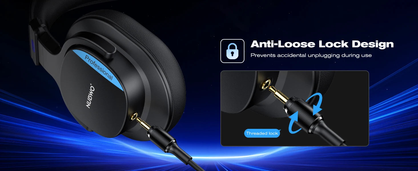 NEW NUBWO HD01 Studio Wired Headphones Hi-Res Over Ear Headphones 180° Flip Earpads 45mm Drivers Professional Monitor Headsets
