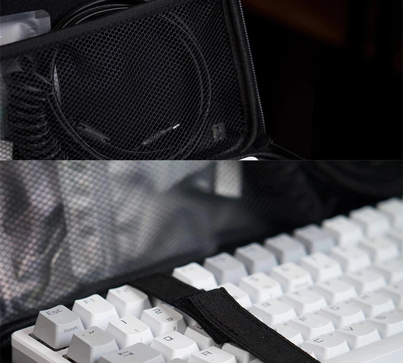Dustproof Water-Resistant Mechanical Keyboard Case Storage Bag - EVA Hard Shell Fits 61/68/75%/TKL/98%/Full-Size Keyboards