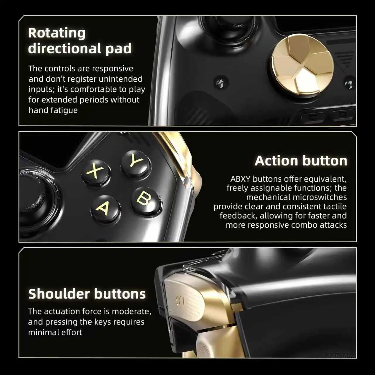 Anbernic RG G01 Interactive Screen Wireless Gaming Controller Compatible with PC/Steam/Linux/Android/Switch/IOS 2.4G Wireless Bluetooth Controller Gamepad Hall Effect Triggers