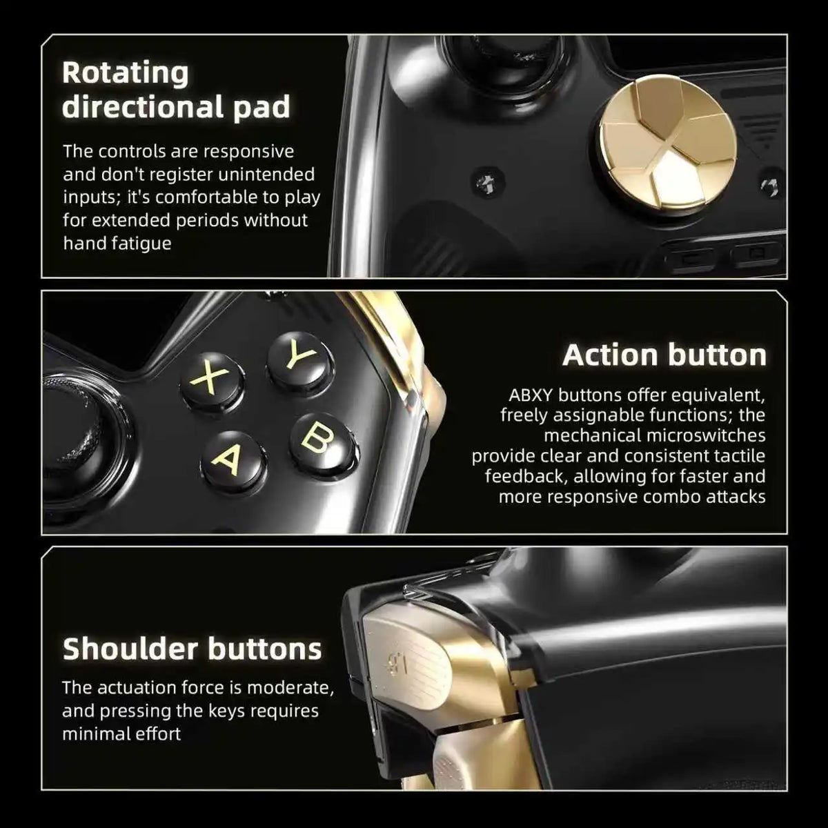 Anbernic RG G01 Interactive Screen Wireless Gaming Controller Compatible with PC/Steam/Linux/Android/Switch/IOS 2.4G Wireless Bluetooth Controller Gamepad Hall Effect Triggers