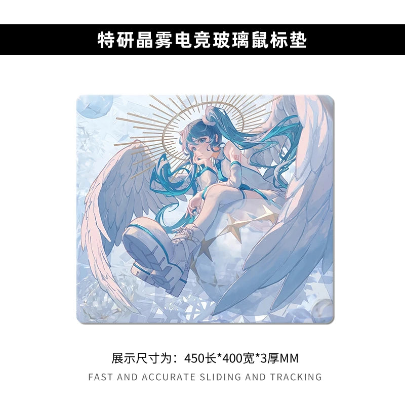 Large Tempered Glass Mouse Pad Extra Large FPS Esports Desk Pad Upgraded Smooth Custom Anti Slip Special Crystal Mist Surface