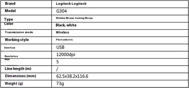 Logitech G304 White Bluetooth Wireless Gaming Mouse 2.4G laptop office desktop mouse
