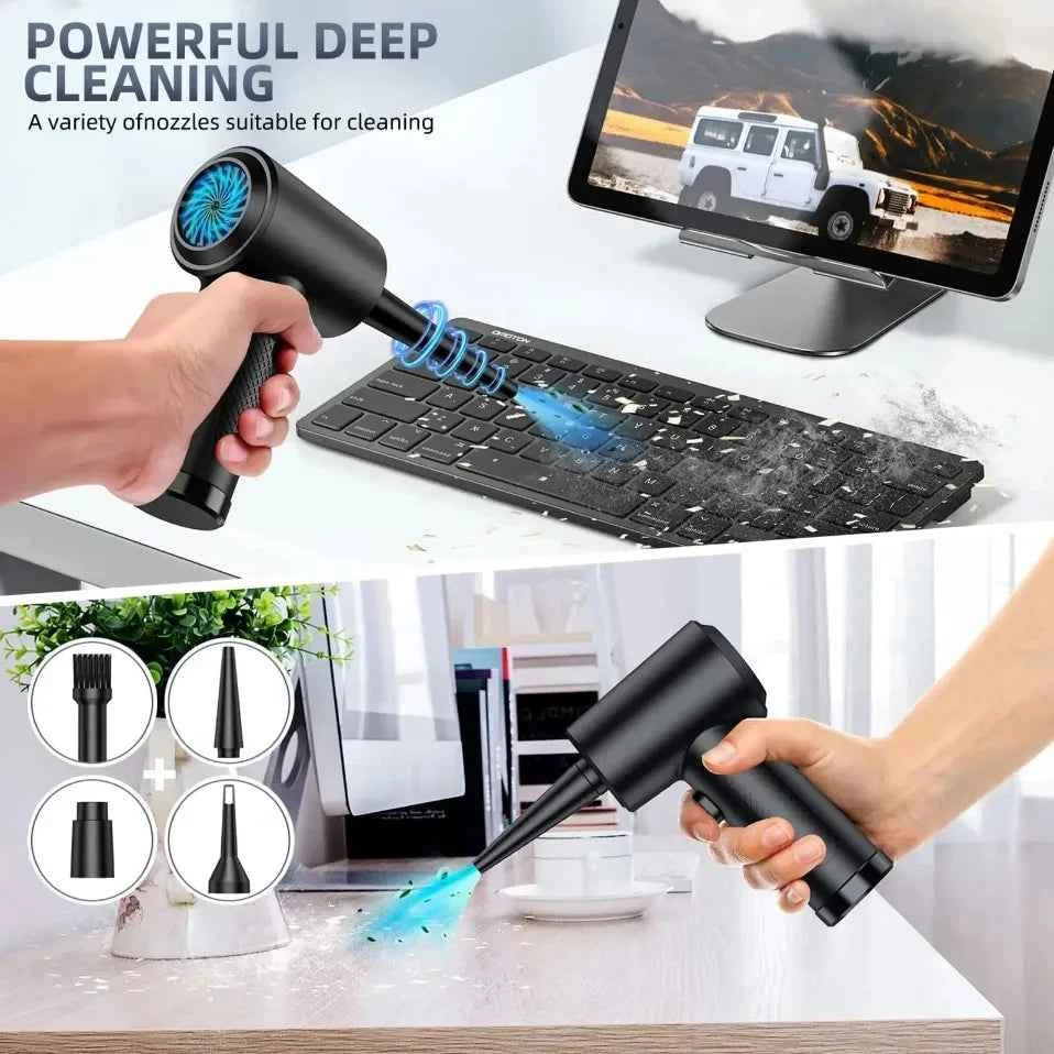 Electric Wireless Air Duster Compressed Air Blower with LED Light for Cleaning Computer Keyboard Camera Car Home