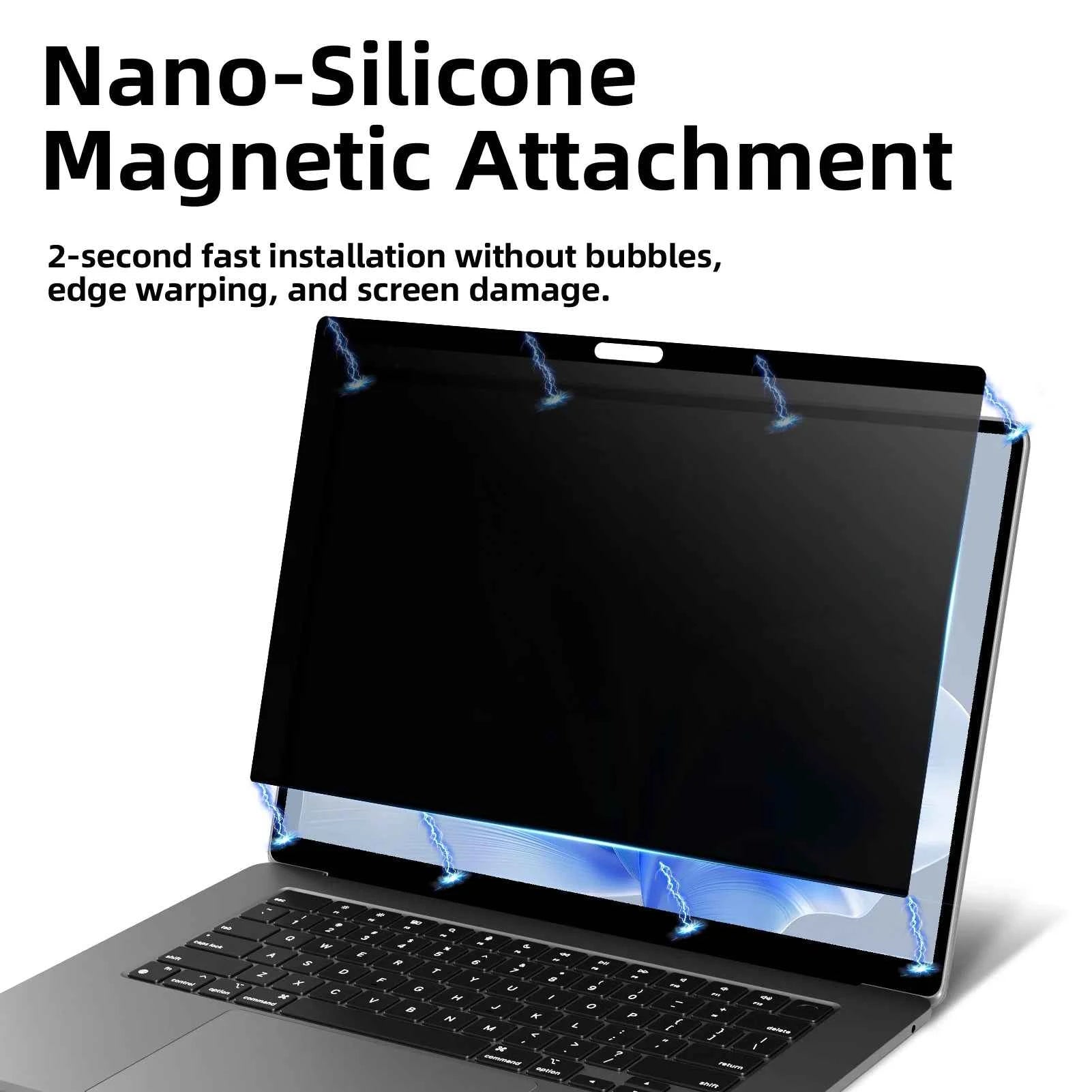 Reusable magnetic anti-peeping protector For MacBook Pro 15.3 2023 Air 15 2024 For MacBook Air 13.6 13.3 Pro 14.2 Anti-glare