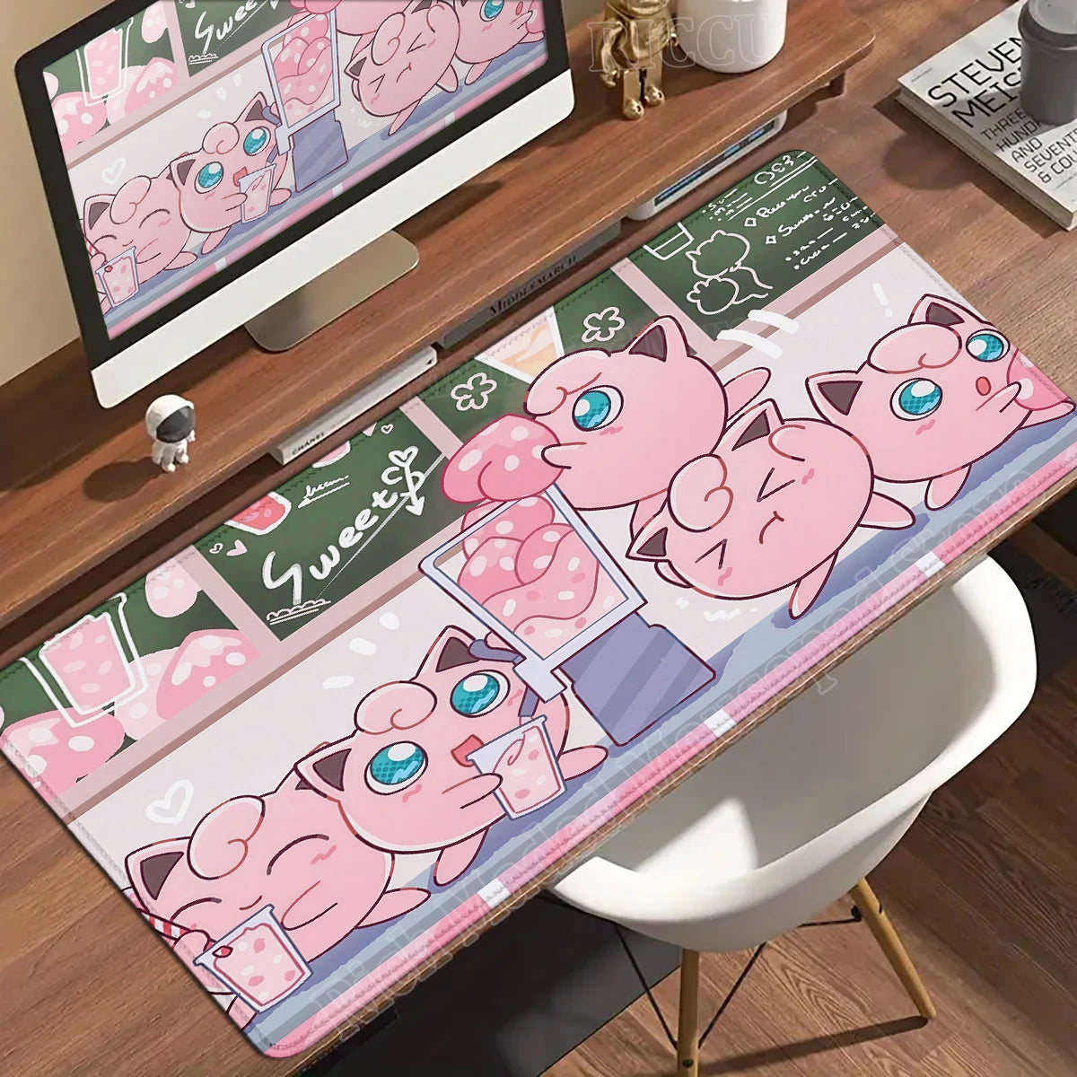 Kawaii Pink Keyboard Pad Clefairy Anime Gamer PC Cabinet Mouse Pad Ppokemon Jigglypuff Mousepad Laptop DeskMat E-Sports Mousemat
